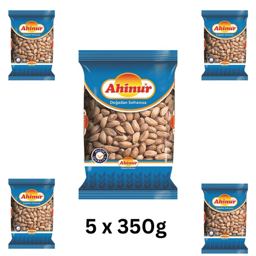 Ahinur Antep Pistazien 5 x 350g – Geröstete & Gesalzene Premium-Pistazien aus der Türkei